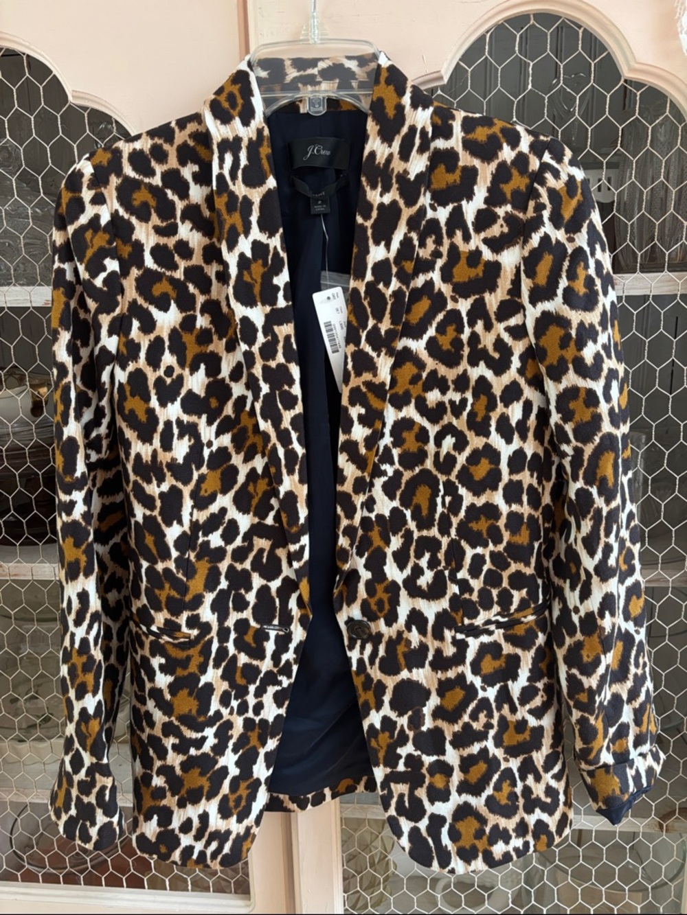 J. Crew Parke Leopard Print Blazer in Brown, Black & White